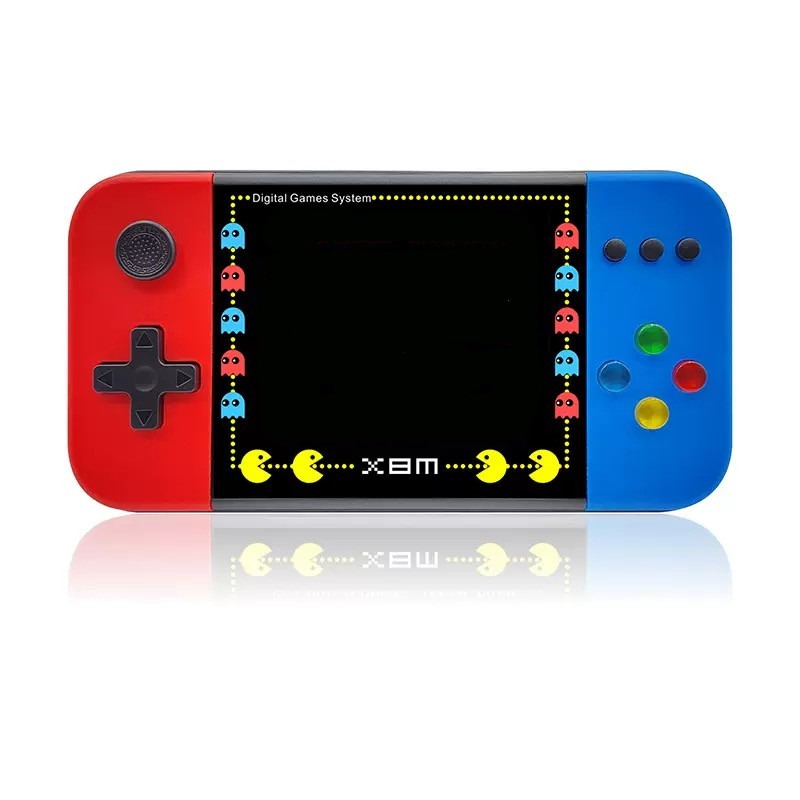500-in-1 Dual Player Gaming Console with 3. 5-inch Screen – Blue and Red