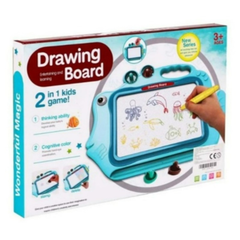 Magnetic Erasable Drawing Board - Blue