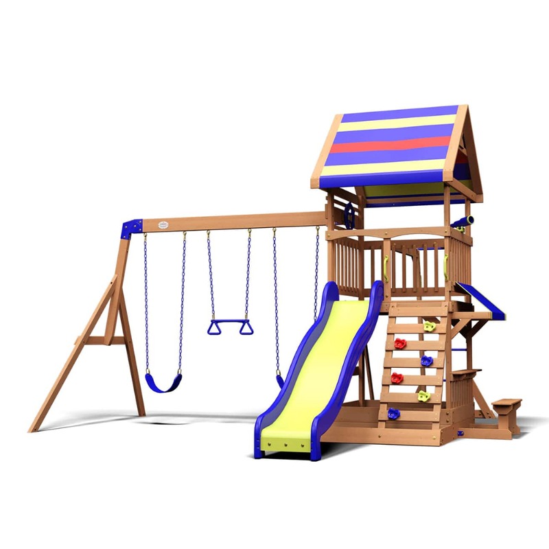 Backyard Discovery Beach Front Wooden Swing Set