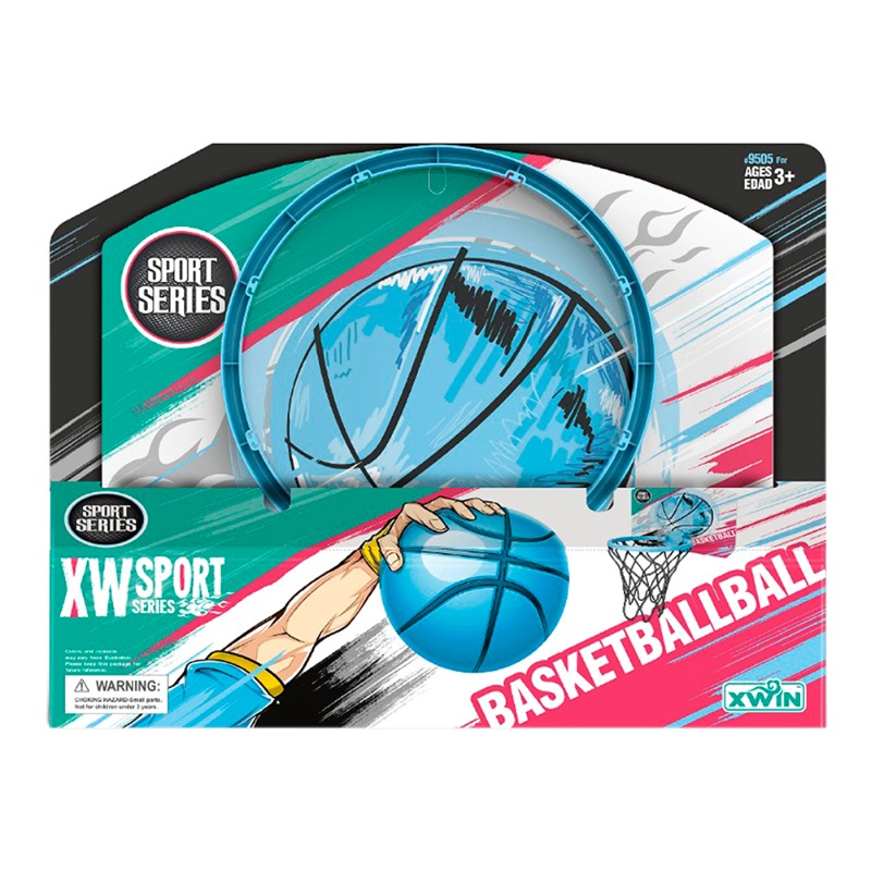 Basketball Board Wall Mounted Play Set - Blue