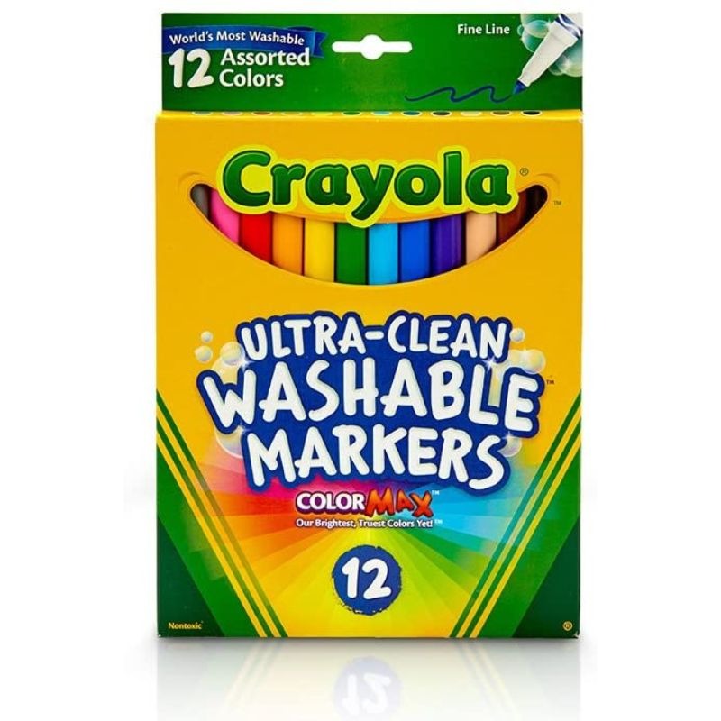 Crayola Washable Ultra Fineliner Felt-Masters -12 Colors