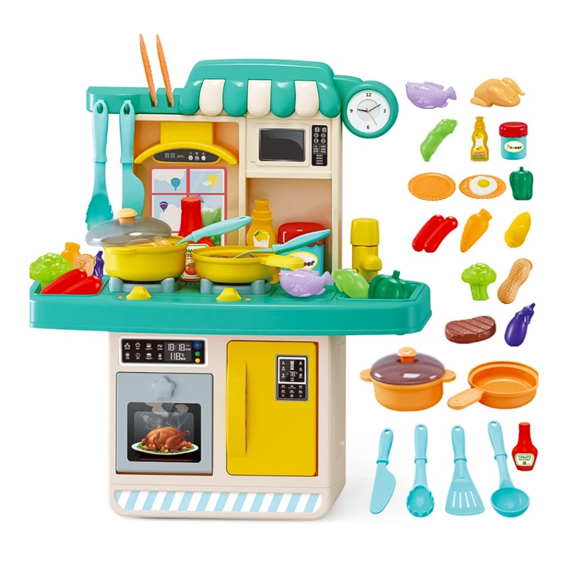 Kitchen Set With Light & Music 23 Pieces Green