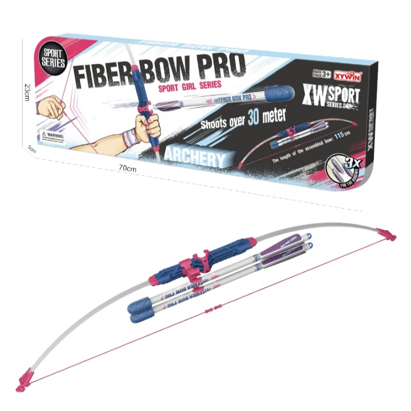 Bow and Arrow Archery Play Set with 3 Arrows -Pink 30M