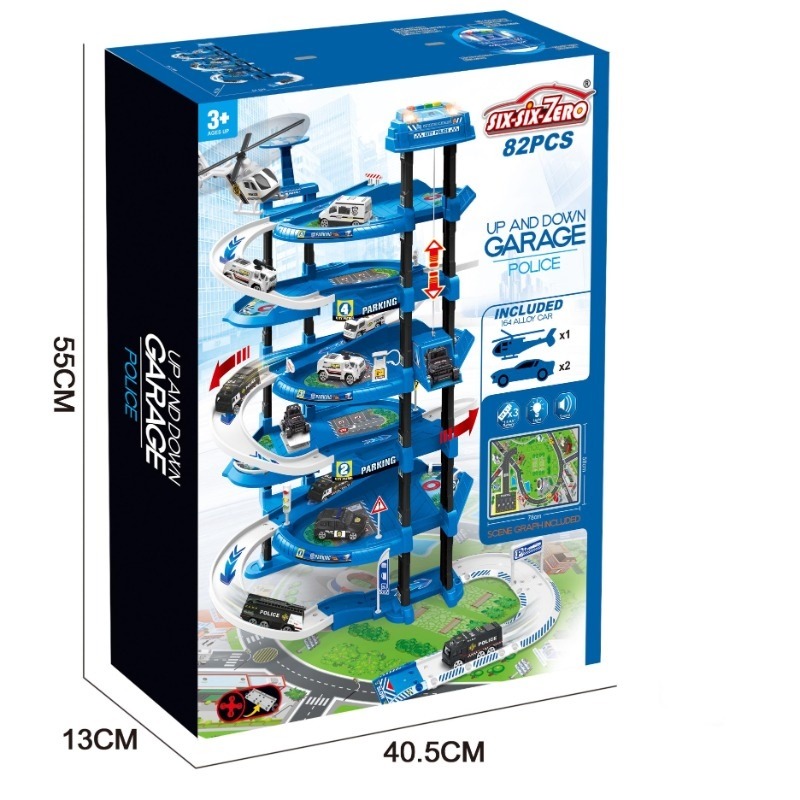 Up and Down Garage Police Playset - 82pcs