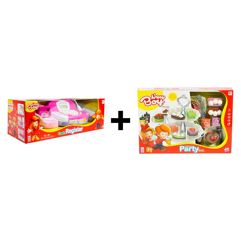 New Boy Cash Register Purple + New Girl Delicious Party Set 20 Pcs