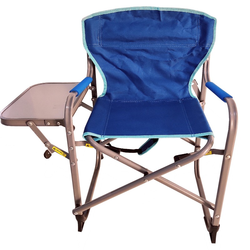Folding Chair With Side Table - Blue
