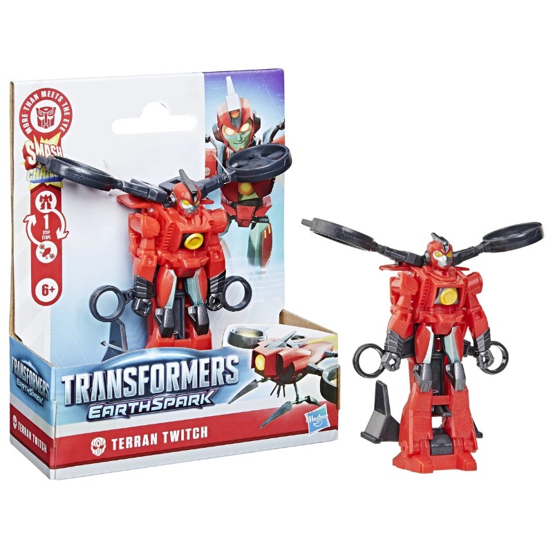Transformers Earth Spark 1-Step Smash Changers Terran Twitch - 4 -Inch Action Figure