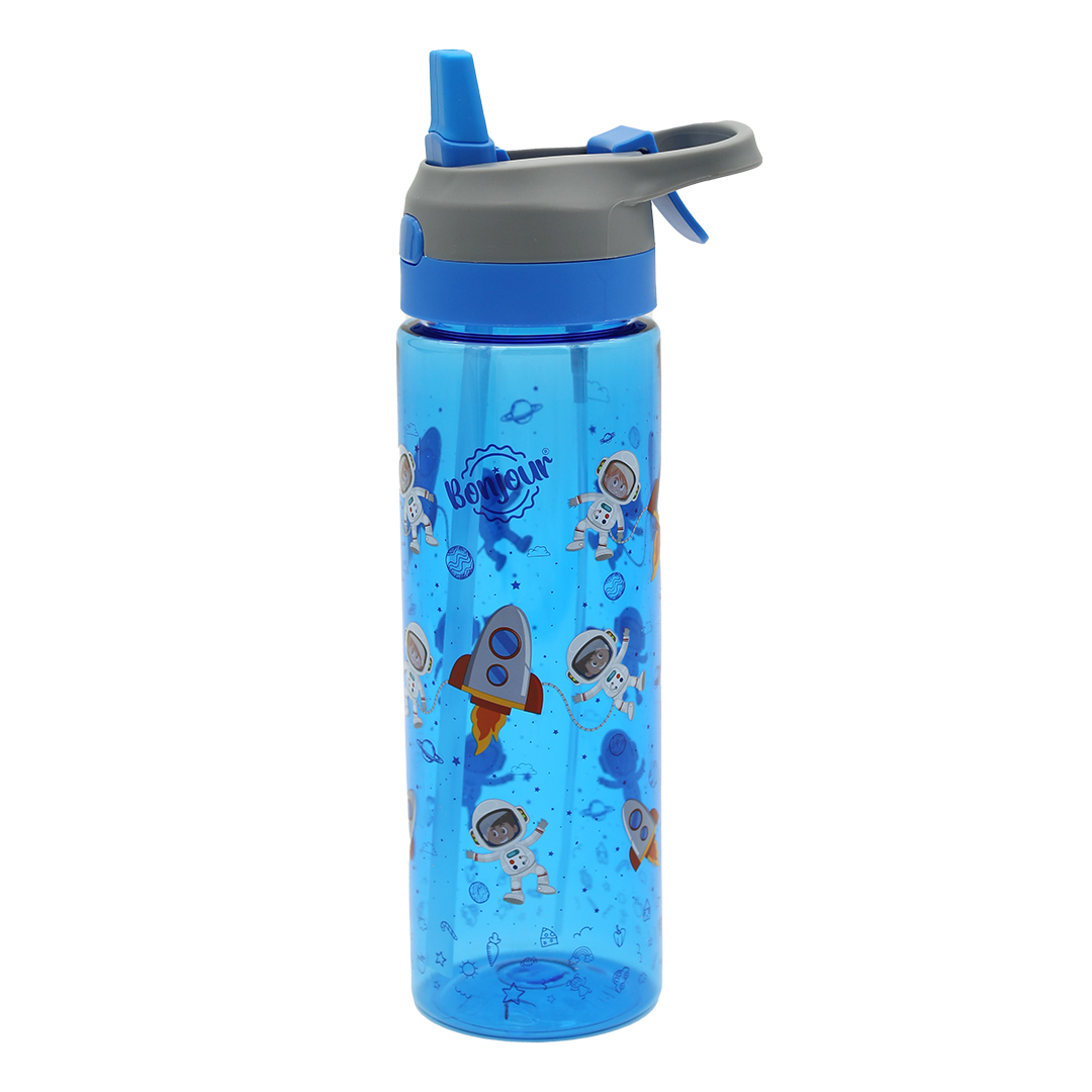 Bonjour Tritan Water Bottle With Flip Top Sipper 750ml - Blue Spaceman