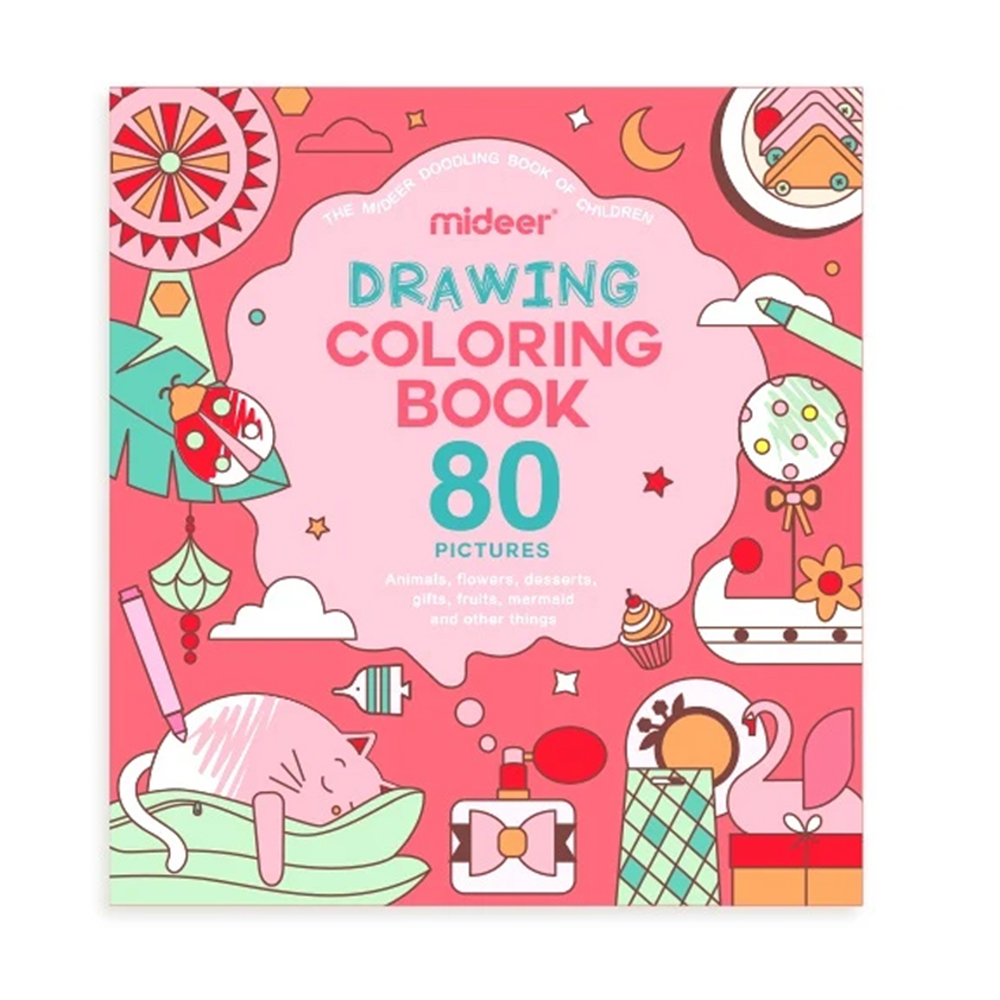 Mideer Drawing Coloring Book Pink