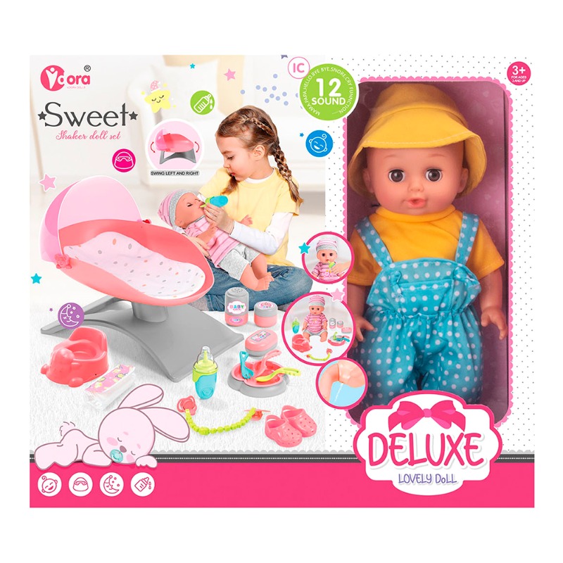 Vdora - Baby Doll Accessories Cradle Playset