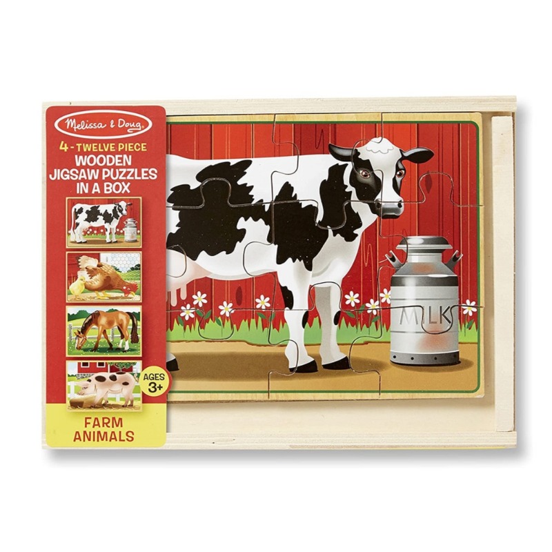 Melissa and Doug Farm 4-in-1 Wooden Jigsaw Puzzles