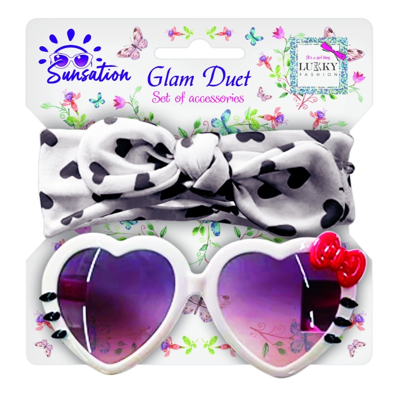 Lukky Fashion Glam Duet Sunglasses And Hairband Polka Dots