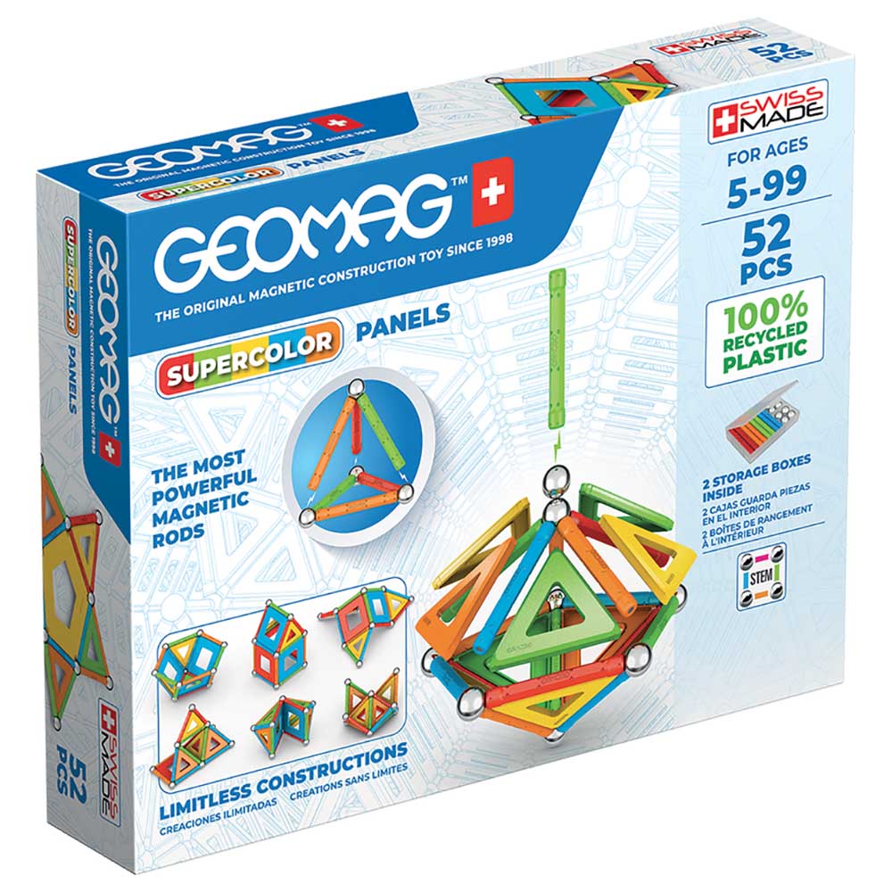 Geomag Supercolor Panels Magnetic Construction - 52 pieces