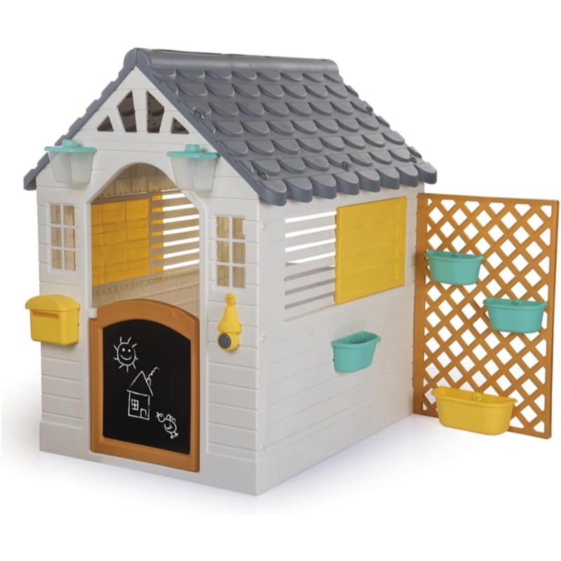 Filled Garden Playhouse with Fence