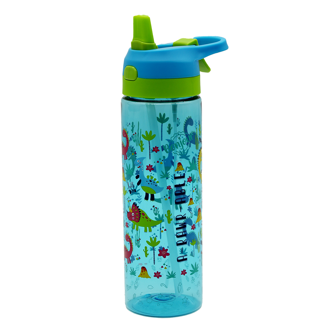 Bonjour Tritan Water Bottle With Flip Top Sipper 750ml - Green Dino