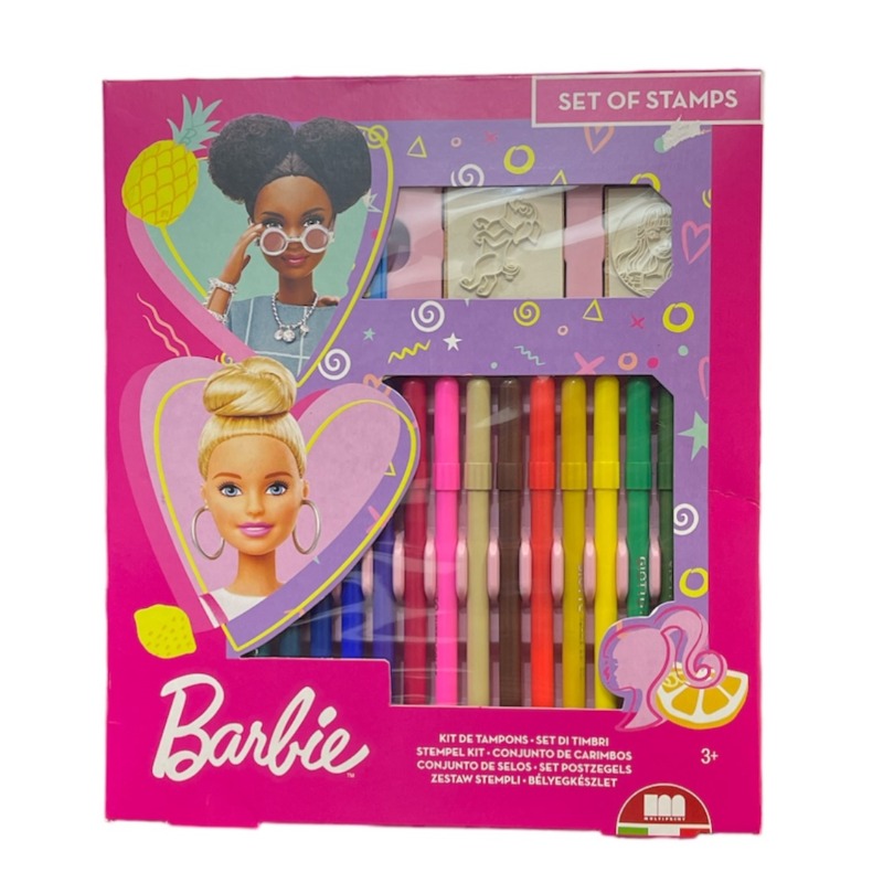 Multiprint Barbie 18 Felt-Tip Pens Coloring Set