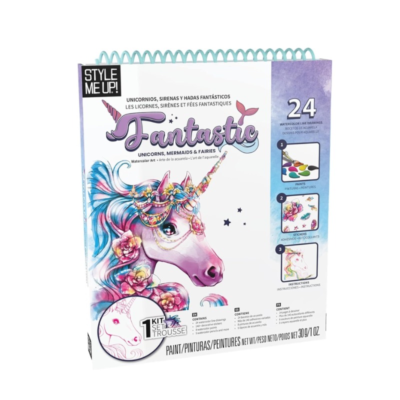 Spice Box Fantastic Unicorn and Fairies Water Color Painting Kit