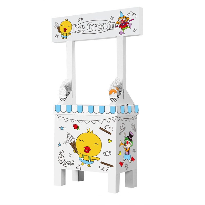Coloring Cardboard 3D Doodle - Ice Cream Cart
