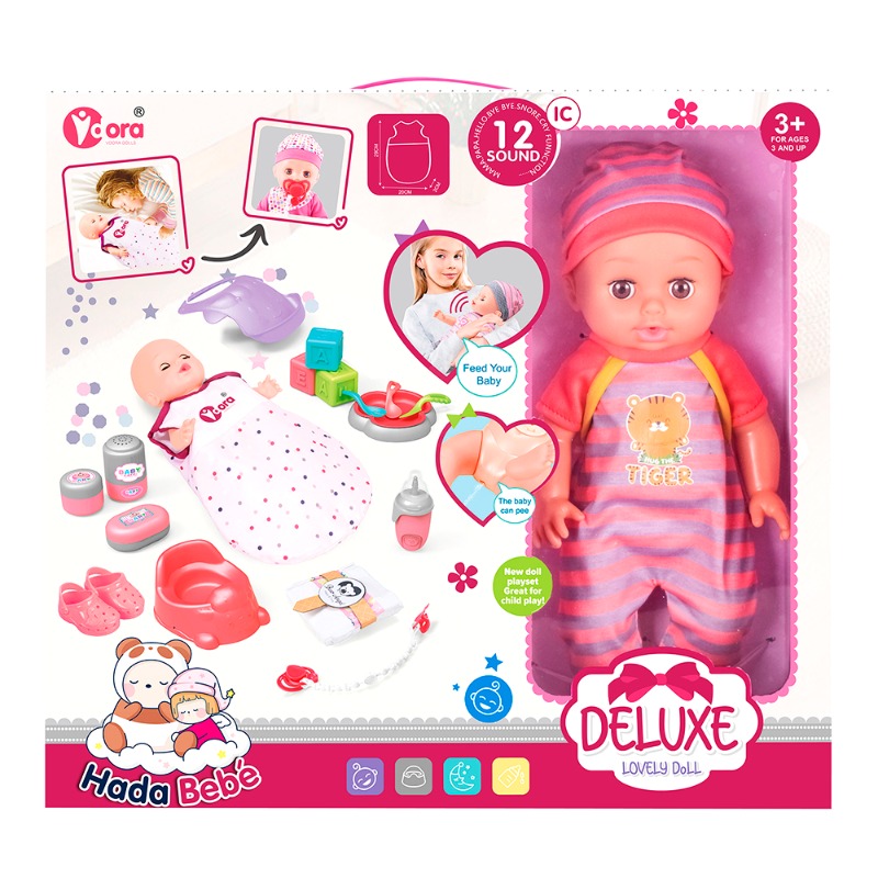 Vdora Baby Doll with Sleeping Bag and 17 Pieces Accessories