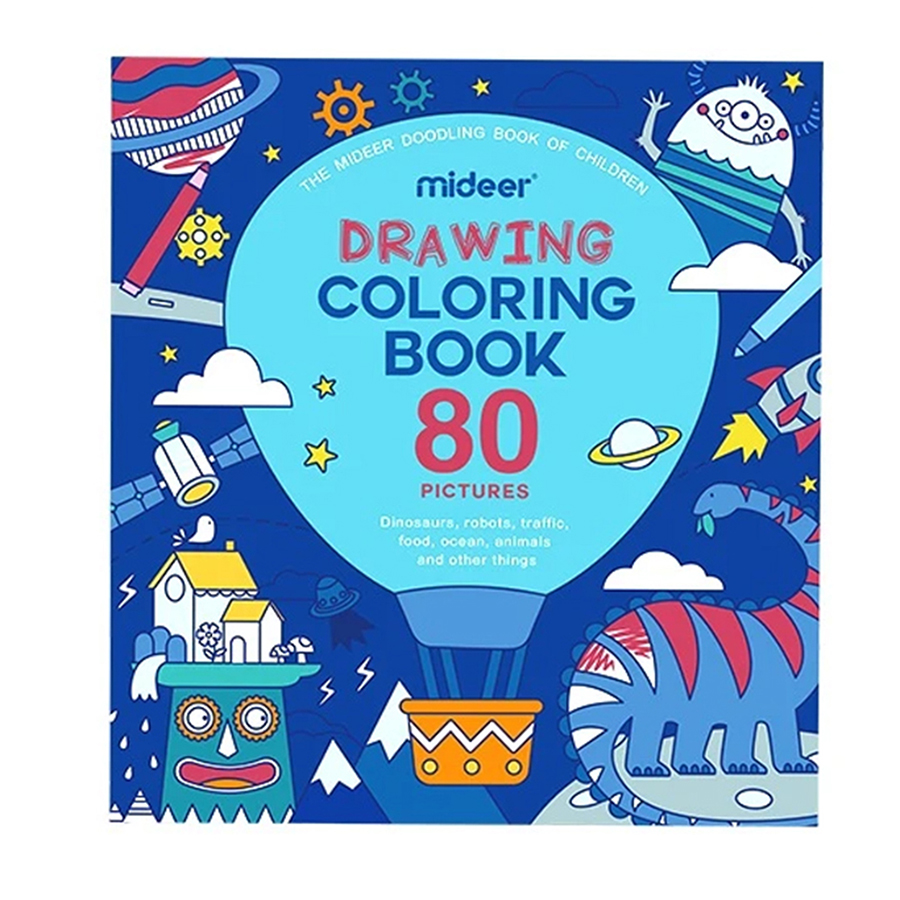 Mideer Drawing Coloring Book Blue