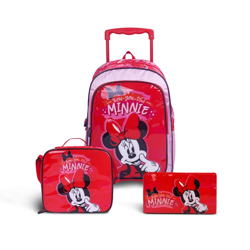 Disney Minnie Mouse 3-in-1 Trolley School Set 16" - Red