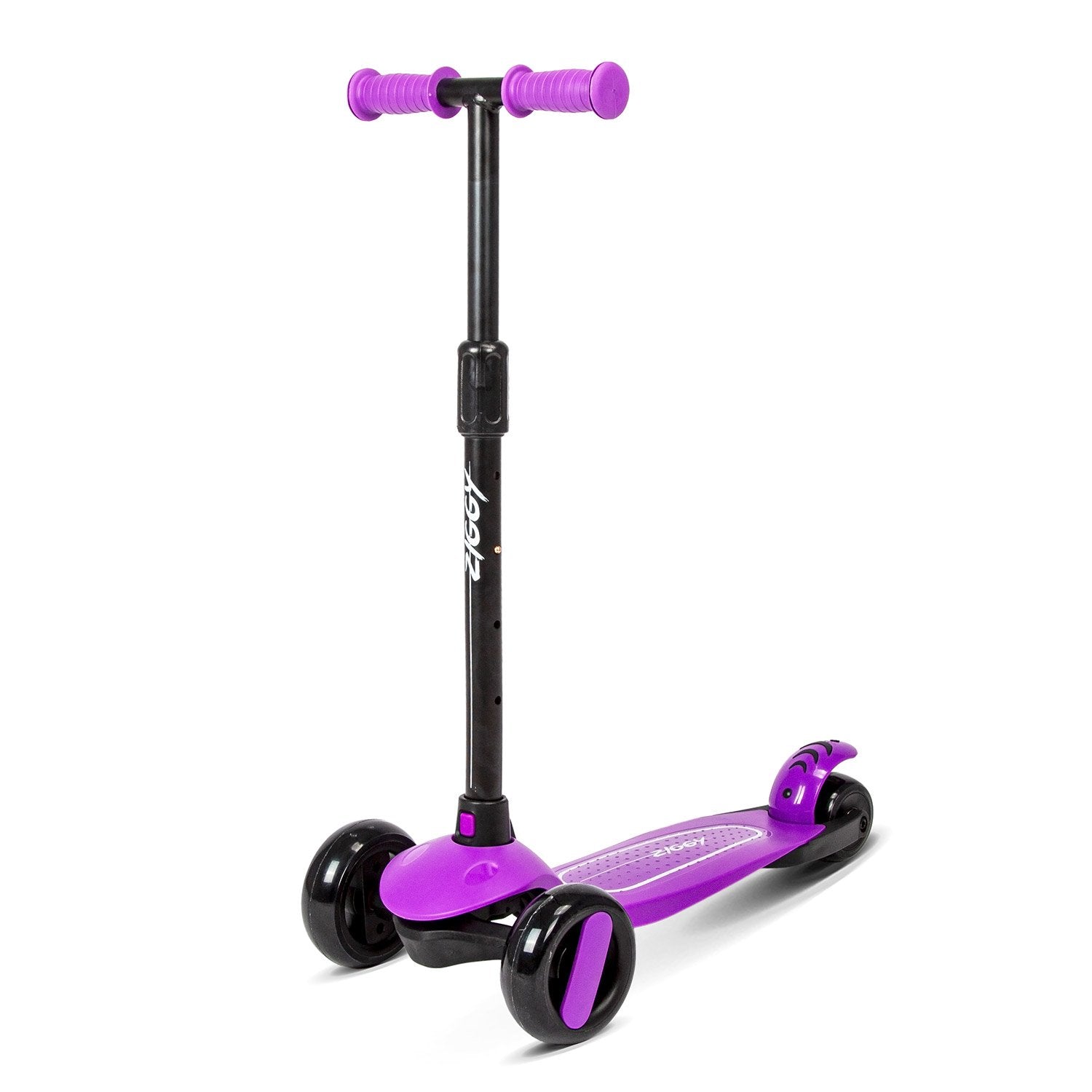 Ziggy 3 Wheel Tilt Scooter With LED Light - Purple