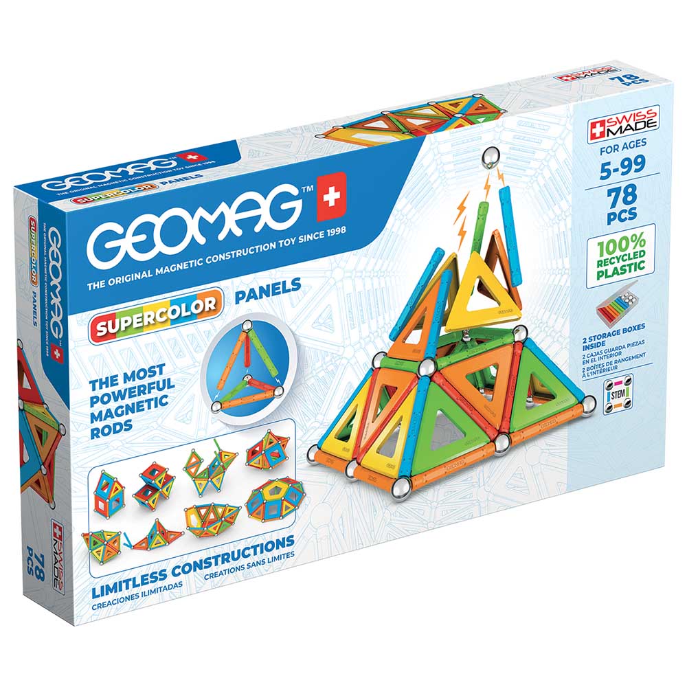 Geomag Supercolor Panels Magnetic Construction - 78pcs