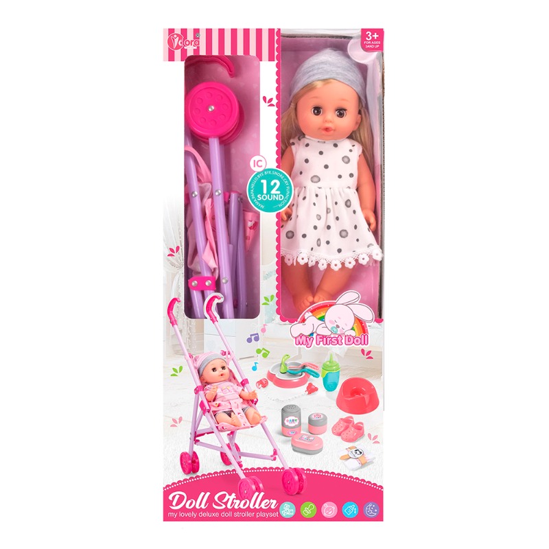 Vdora - Baby Doll Accessories Stroller Playset B