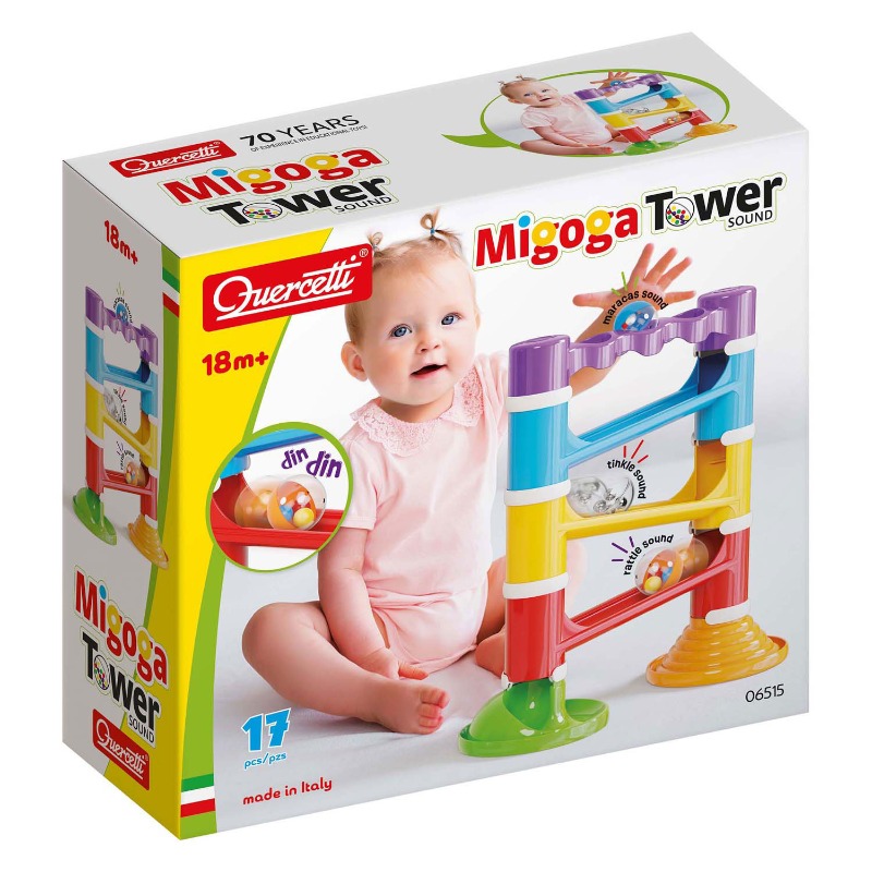 Quercetti Migoga Marble Run Tower With Sound 17 Pcs