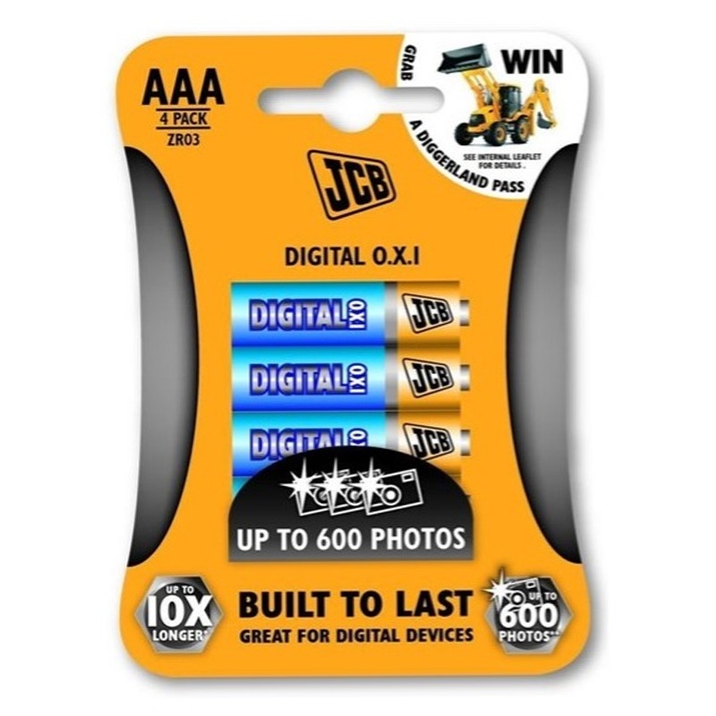 JCB Oxi Digital AAA Batteries - 4pcs
