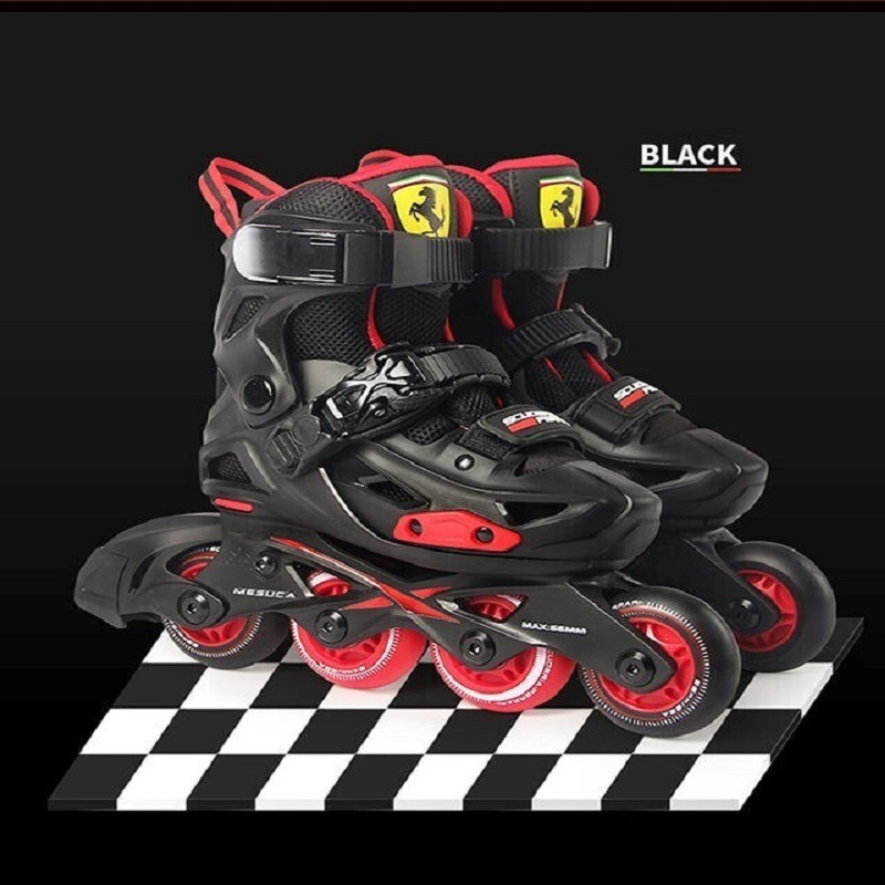 Ferrari Inline Roller Skates Shoes Size 28-33 - Black