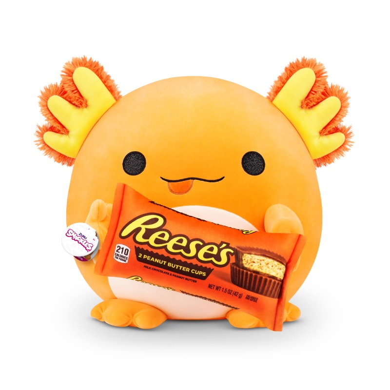 Snackles Medium - Axolotl Holding Plush Reese's