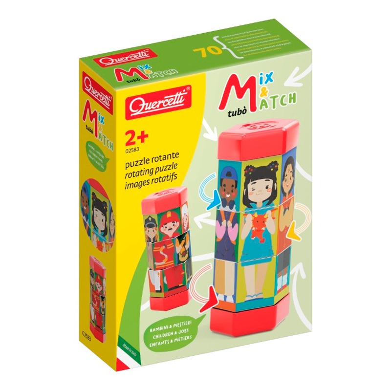Quercetti Mix & Match Children And Jobs Rotating Puzzle