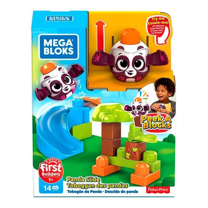 Mega Bloks Bricks Peek A Bloks Launch And Slide - Panda