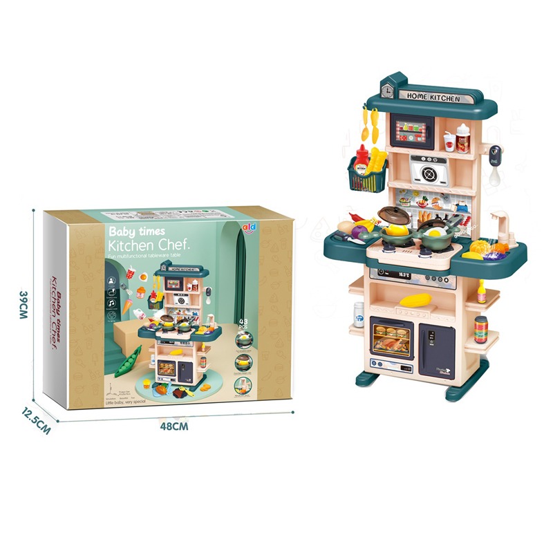 Ald Kitchen Set With Light And Sound Green 43 Pcs