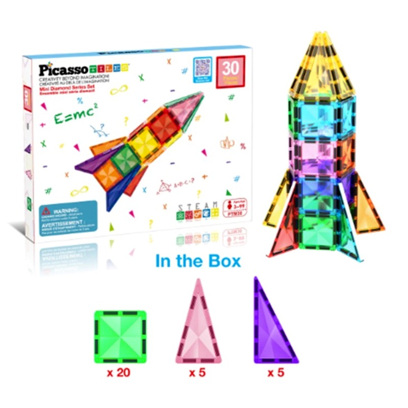Picasso Tiles Magnetic Building Set - 30 Piece