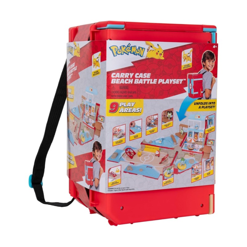 Pokemon Cary Case Beach Battle Playset 2 Inch Pikachu Battle Figure