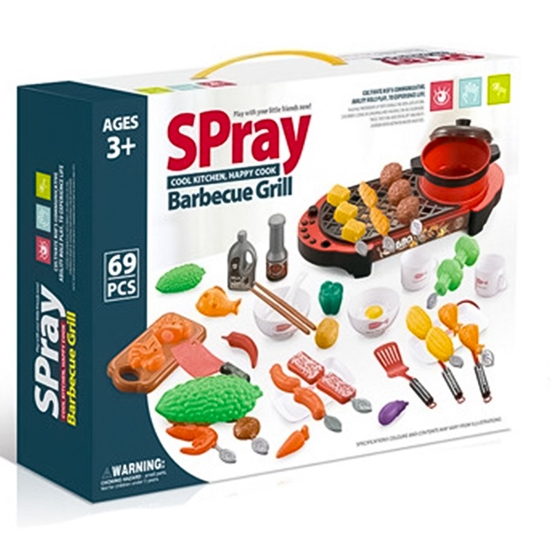 Spray Barbecue Grill Set With Light And Sound 69 Pcs