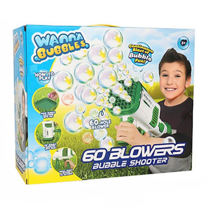 Wanna Bubbles Bubble Blaster Gun With 60 Nozzles