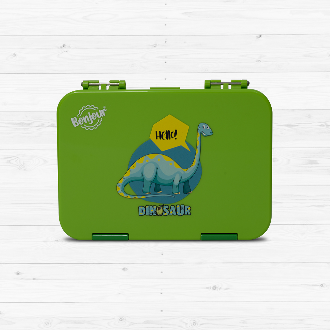 Bonjour Snack Box For Kids - Green Dino Small Size