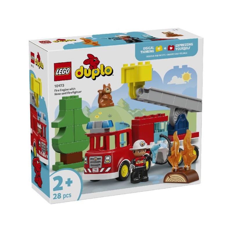 Lego Fire Truck With Hose And Firefighter 10473