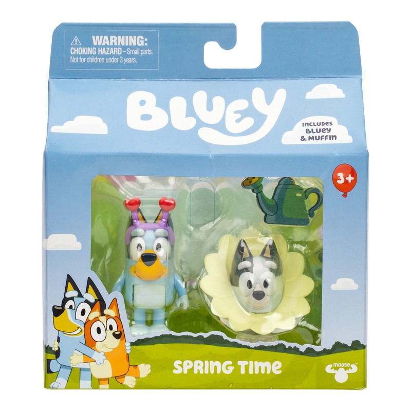 Bluey S13 Figure 2pk Spring Time Bluey & Muffin