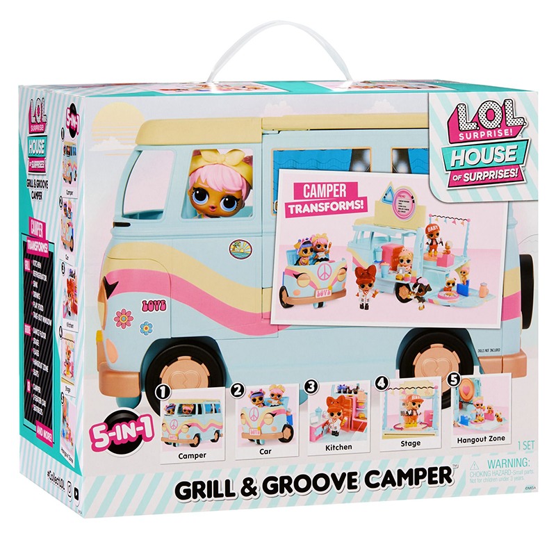 L. O. L. Surprise 5 In 1 Grill And Groove Camper Playset