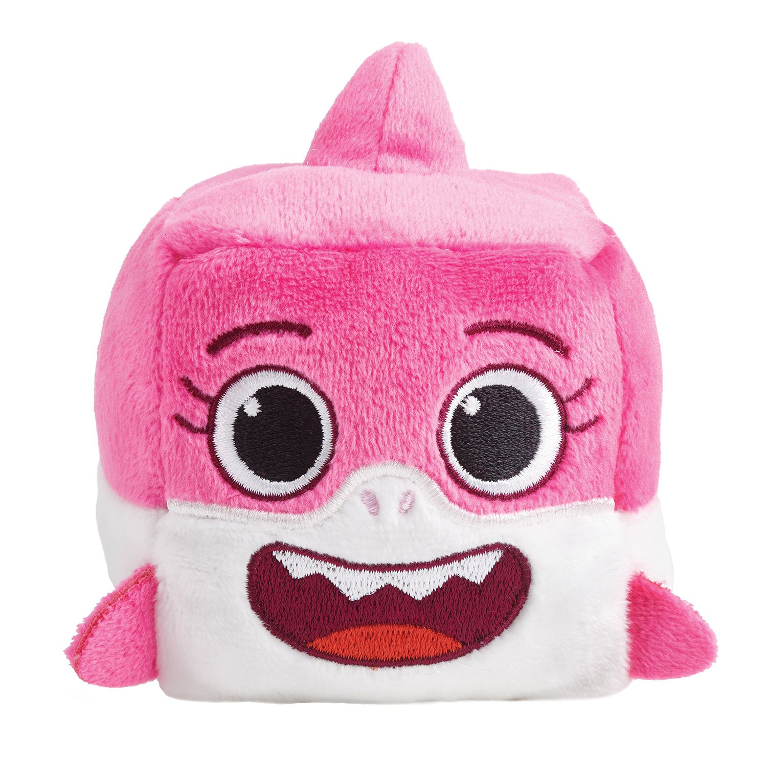 Dabdoob | Baby Shark Mommy Shark Plush Cube With Sound Pink