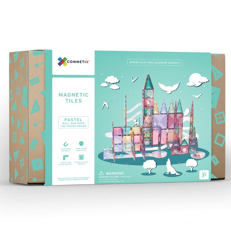 Connetix Pastel Ball Run Pack - 106 Pcs