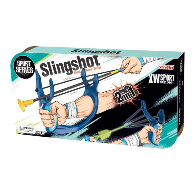 Rubber Slingshot Play Set 2In1 - Blue