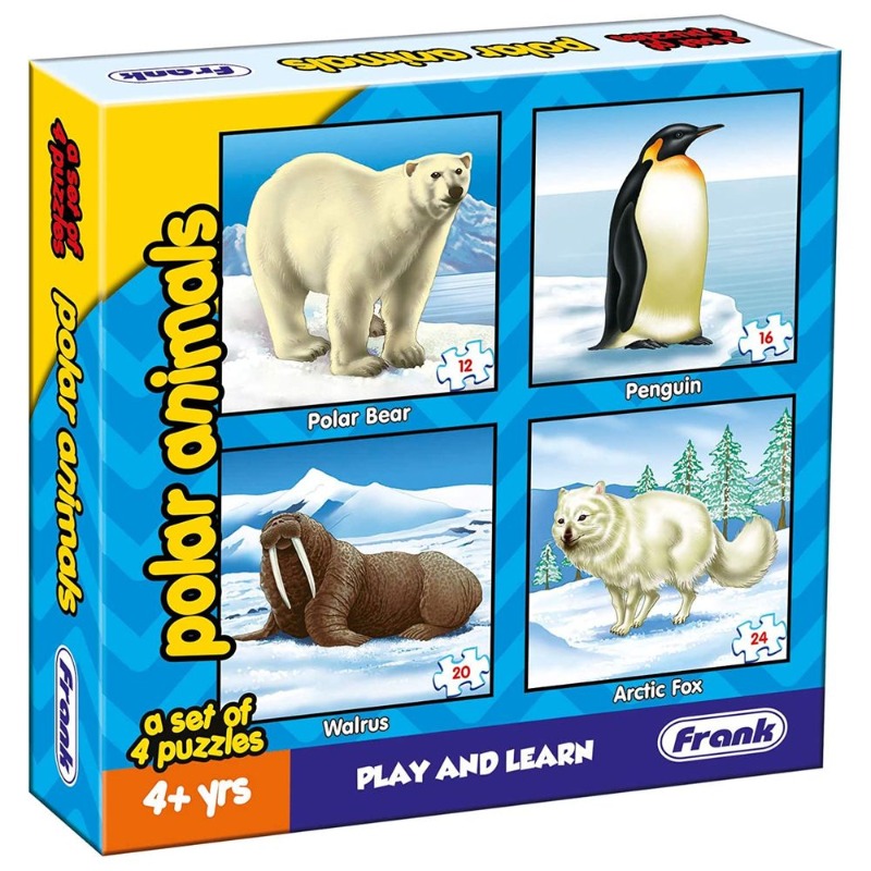 Frank Polar Animals Pack of 4 Puzzles - 72pcs