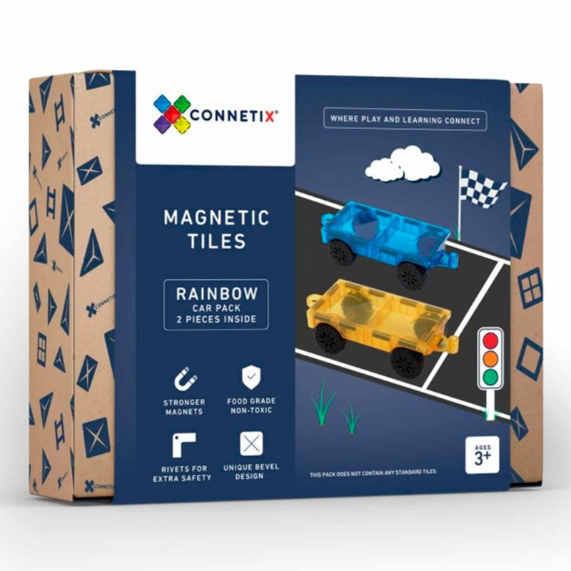 Connetix Tiles 2 Piece Rainbow Car Pack