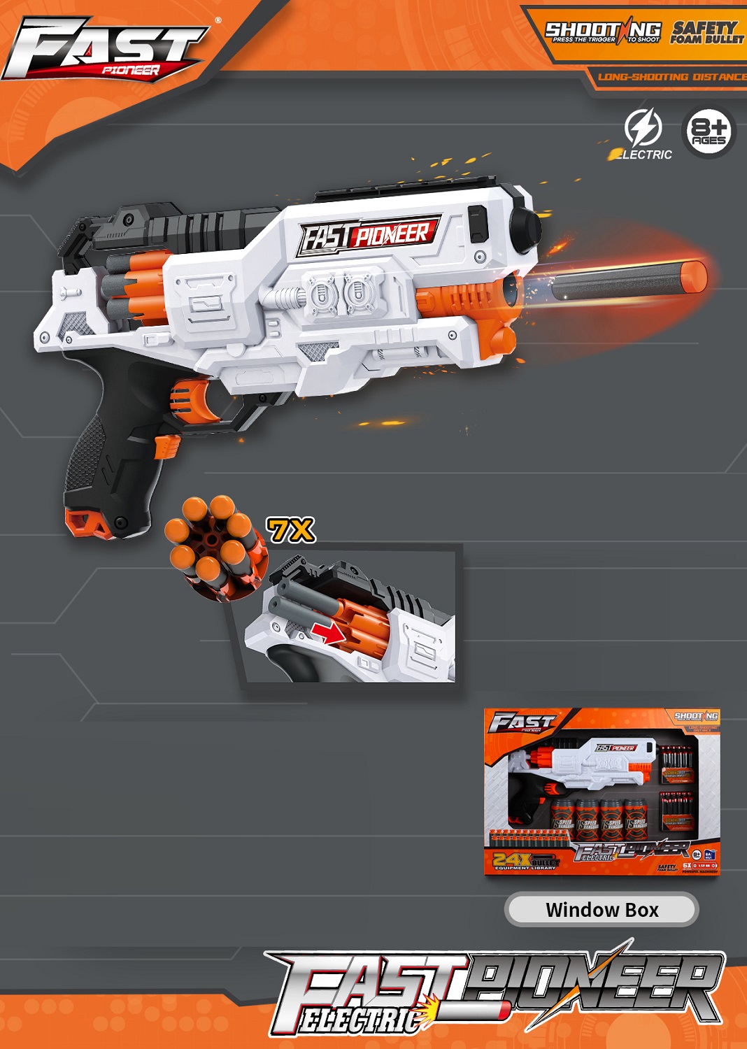 Fast Pioneer Electric Blaster Gun Soft Bullet