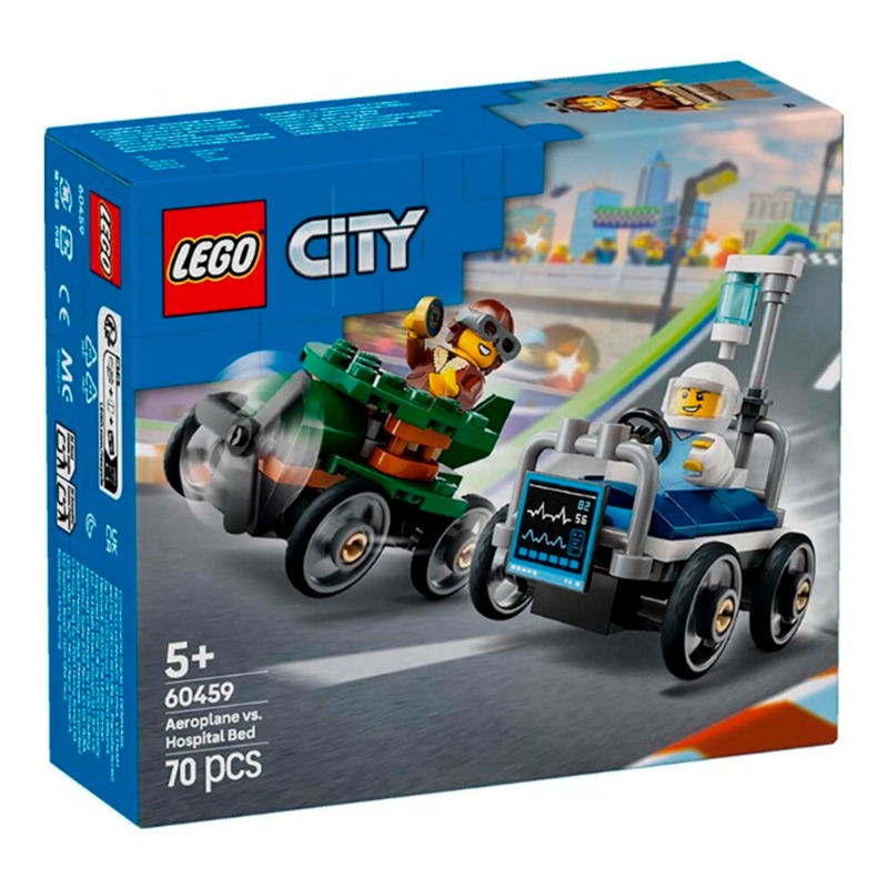 Lego City Airplane Vs. Hospital Bed Race Car Pack 60459